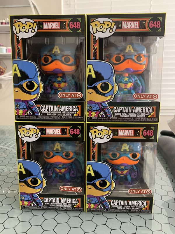 Funko pop! Marvel : Black Light Captain America for Sale in Houston, TX - OfferUp