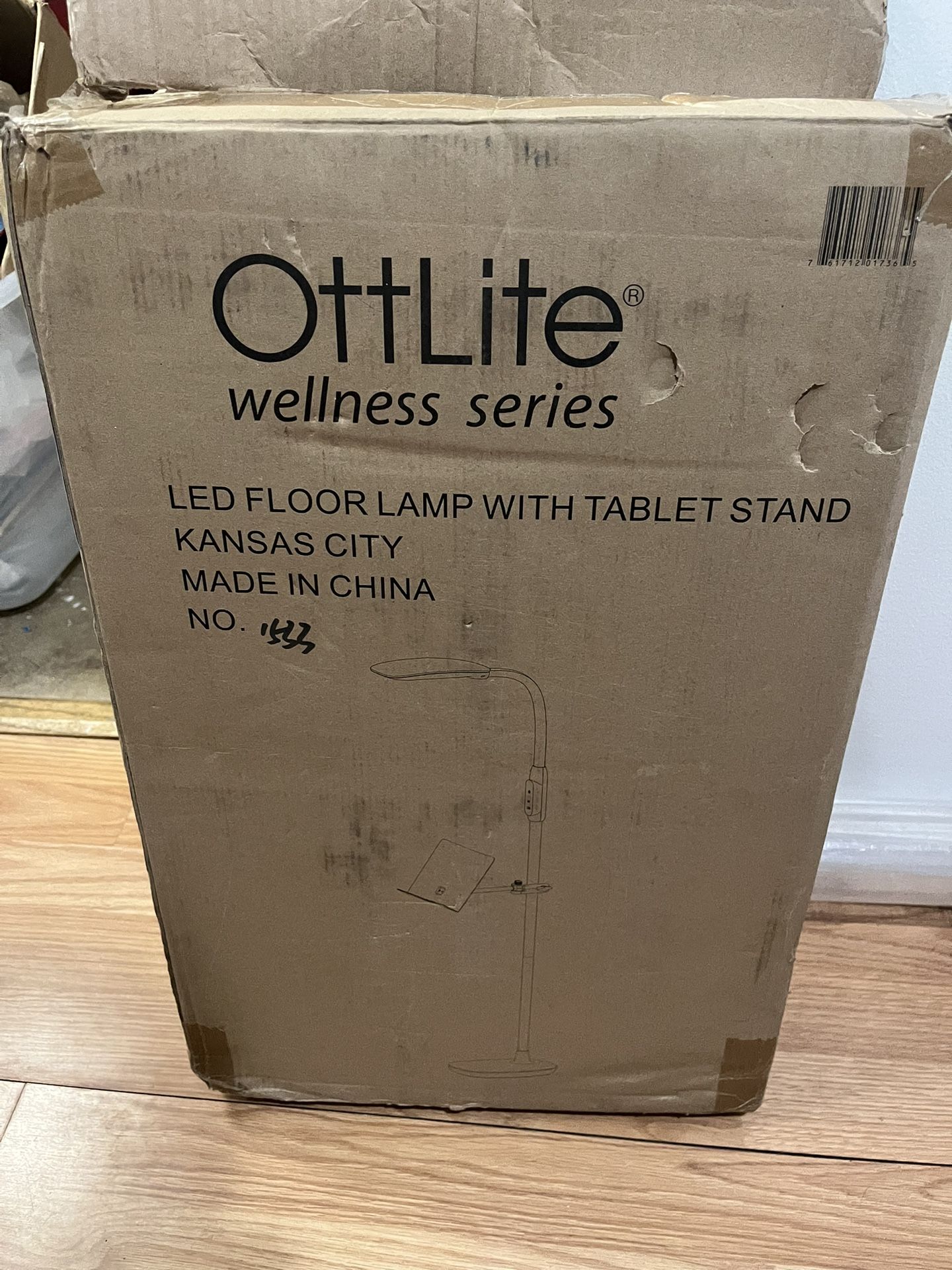 NEW - OttLite LED Floor Lamp with Tablet Stand