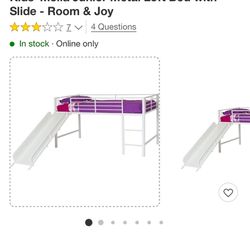 Twin Metal Loft Bed With Slide