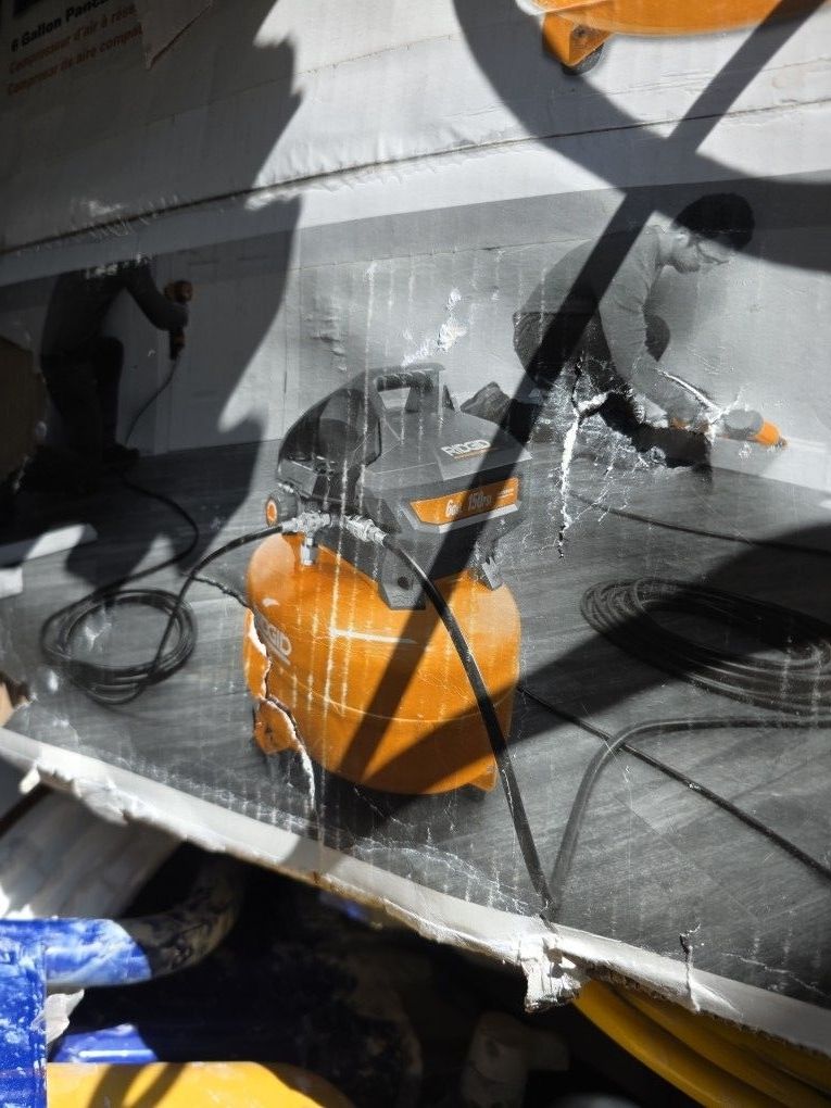 Brand new in the box, rigid six gallon pancake compressor