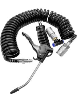 Long Nozzle Air Duster Blow Gun Kit,With Ptc Tee Adapter And 1/4" Industrial D Type Quick Connect