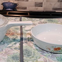 2 Vintage Corning Ware Wild Flower 