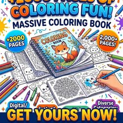 Massive Coloring Book 2000+ Pages