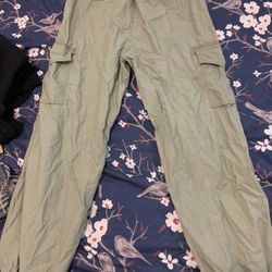 Green Cargo  Parachute Pants NEGOTIABLE 