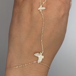 Pulsera Mariposa Oro 14K sólido