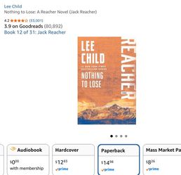 Nothing to lose book by Lee Child