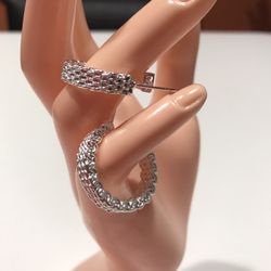 NWOT 925 Sterling Silver Mesh Earrings