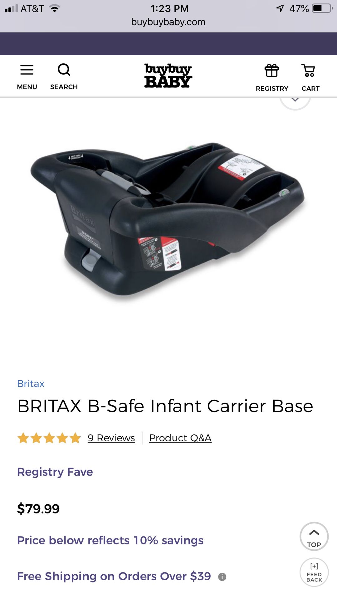 Brand new in box Britax Car Seat Base