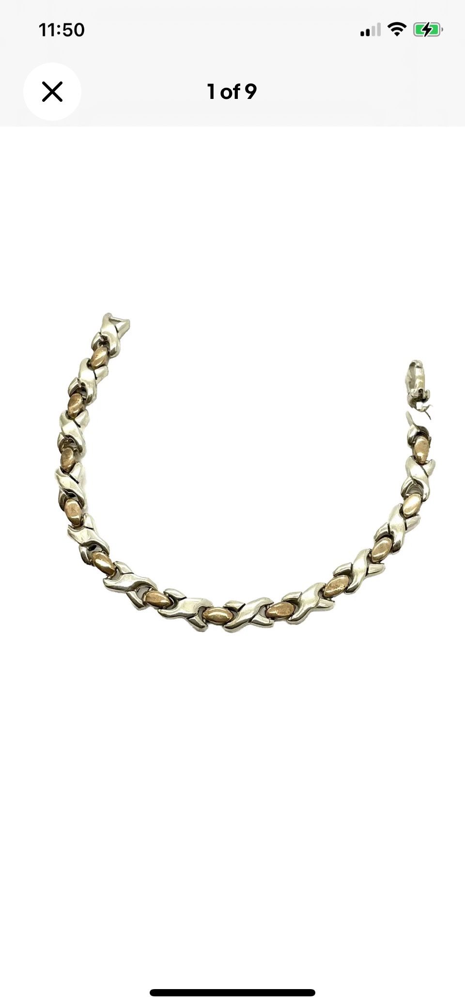 Vintage Bicolor Sterling Bracelet