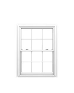 Pella 150 Series 35-1/2-in x 59-1/2-in White White Vinyl New construction Double Hung Window Low-E a