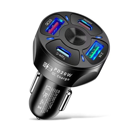 Universal 100w Car Charger With 4 Ports