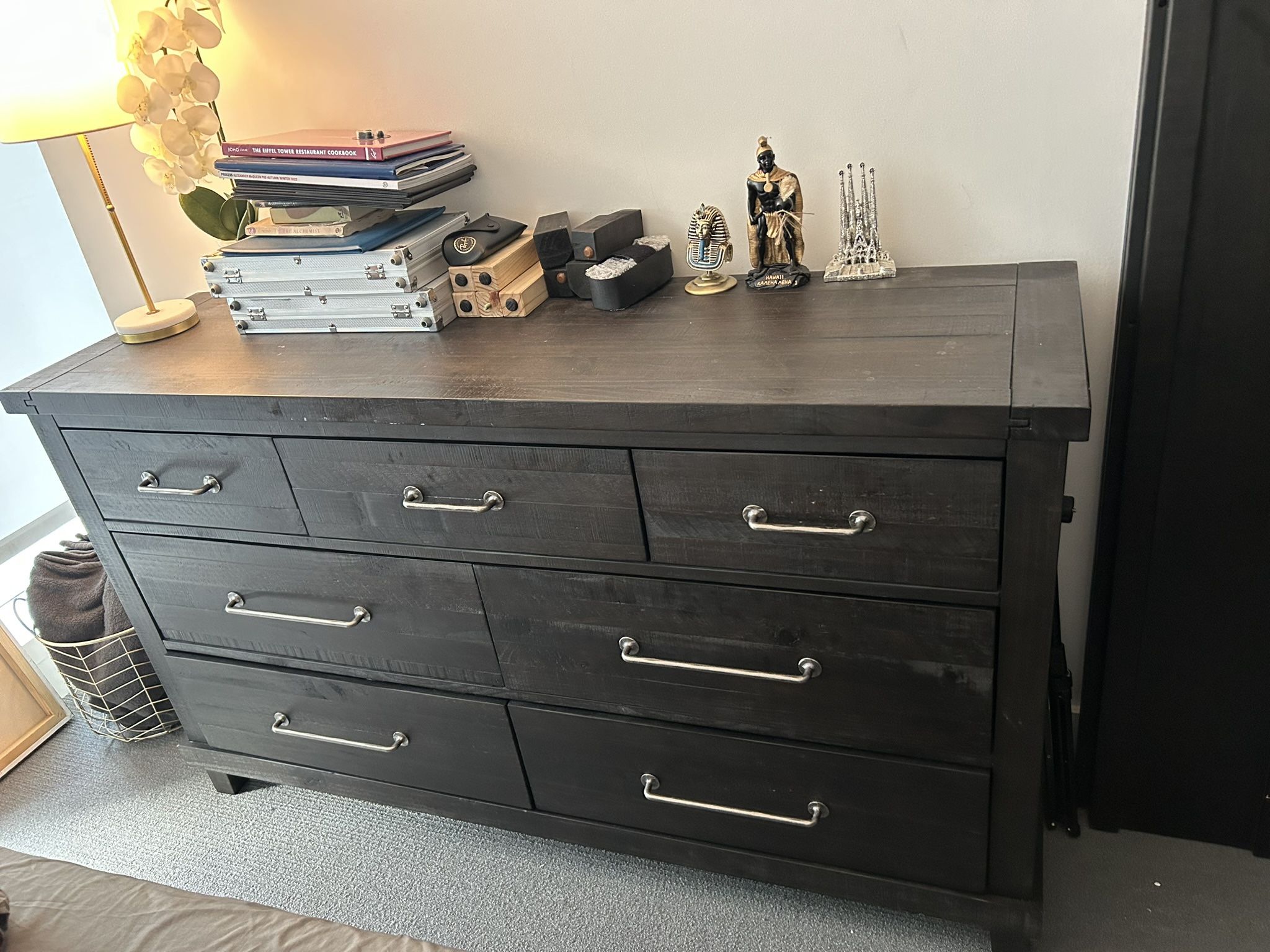 Bedroom dresser and mirror