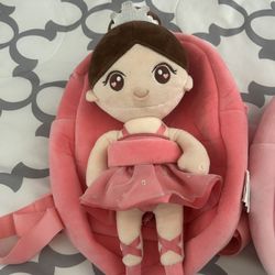 Gloveleya Toddler Backpack Kids Backpack with soft ballerina baby doll Pink Age 2+… $12 Each Or $30 All Price Is Firm 