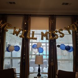 "WE WILL MISS YOU"! Large Foil Balloon banner 13"
