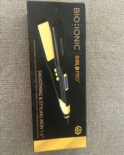 Bio lonic GoldPro Styling Iron, 1.5", For Sleek and Smooth Looks - Flat Iron Hair Straightener