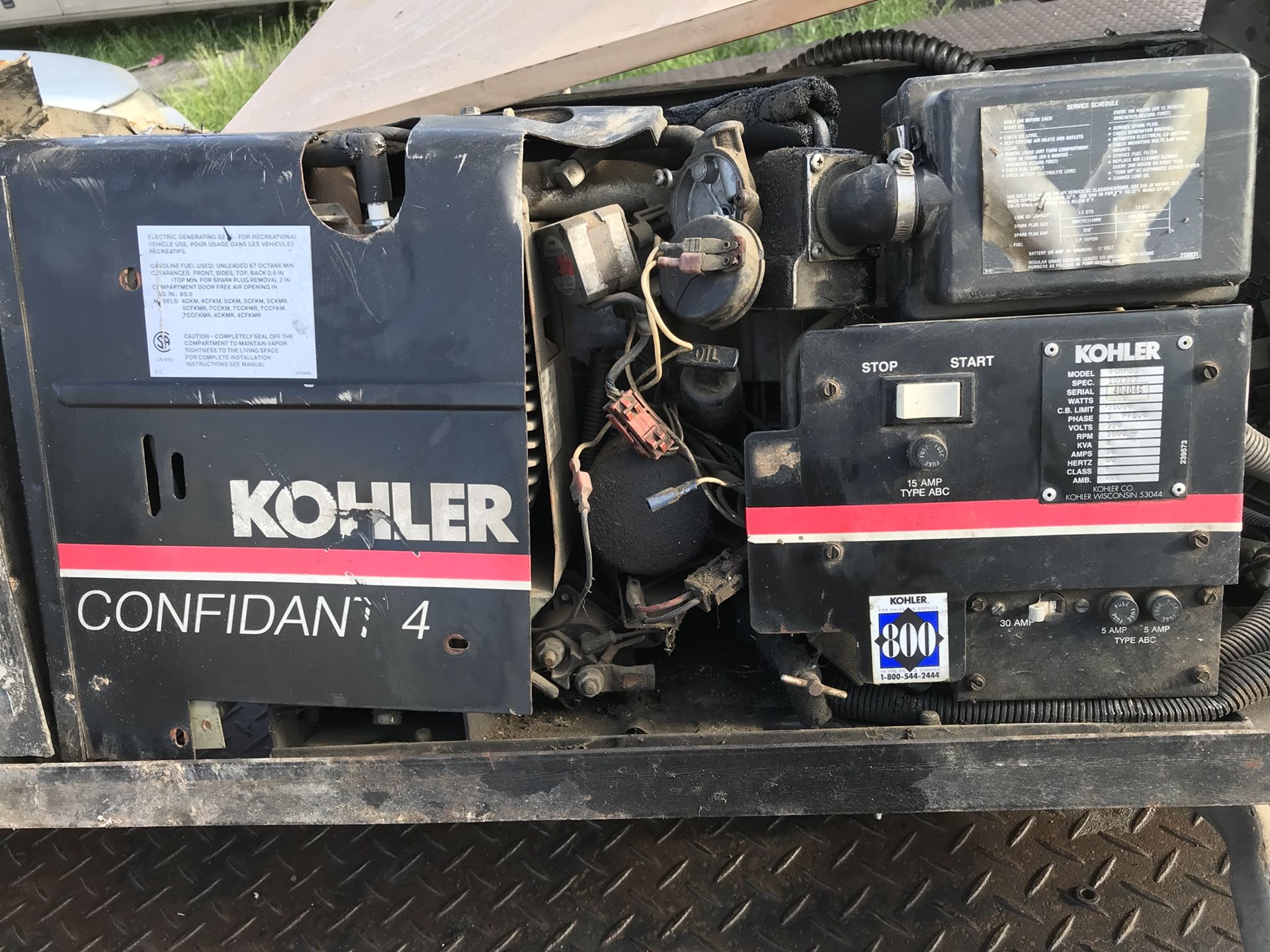 KOHLER Gasoline Generator. Confidant 4 model. 4,000 watts. Tested. Runs good. Cheap!