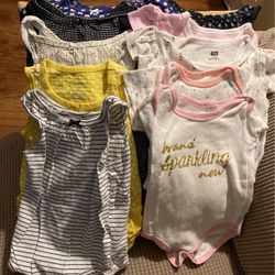 Girl Onesies  6-9 Months  10 Pieces 