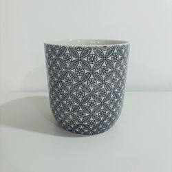 Creative Co-Op Hand-Stamped Stoneware Pot 