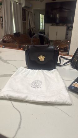 Versace Inspired La Medusa Top Handle Crossbody Black Purse