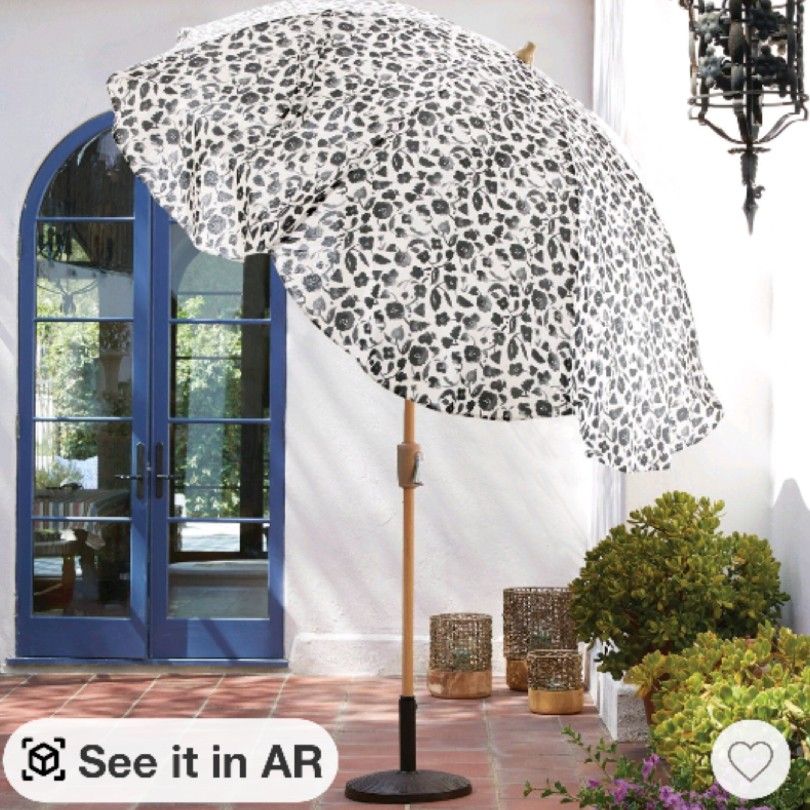 ebay opalhouse patio umbrella New Opalhouse 7.2' x 7.2' Round Patio Umbrella, Black White Floral for Sale  in Anaheim, CA