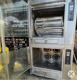 🔥 BKI COMMERCIAL ROTISSERIE OVEN + HOLDING CABINET — $2500 DELIVERED 🔥 Heavy-duty BKI commercial chicken rotisserie oven with lower heated holding/