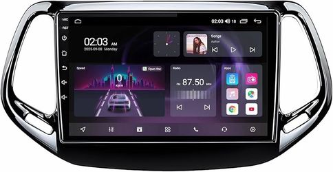 [8Core] Car Radio for Jeep Compass 2017-2020: 10" Touchscreen Head Unit Stereo with Wireless CarPlay&Android Auto, GPS 5GWiFi AM FM Bluetooth Backup C