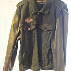 Authentic Harley Davidson Canvas and Leather Jacket 