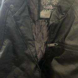 Men Leather Jacket Large