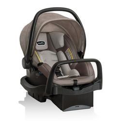 Evenflo Pivot Modular Travel System with LiteMax Infant Car Seat with Anti-Rebound Bar - Desert Tan