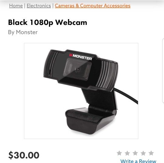 Black 1080p Webcam
By Monster
