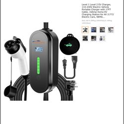 Level 1 Level 2 EV Charger, 110-240V Electric Vehicle Portable Charger with 17FT Cable, 16Amp Home EV Charging Station for All J1772 Electric Cars, NE