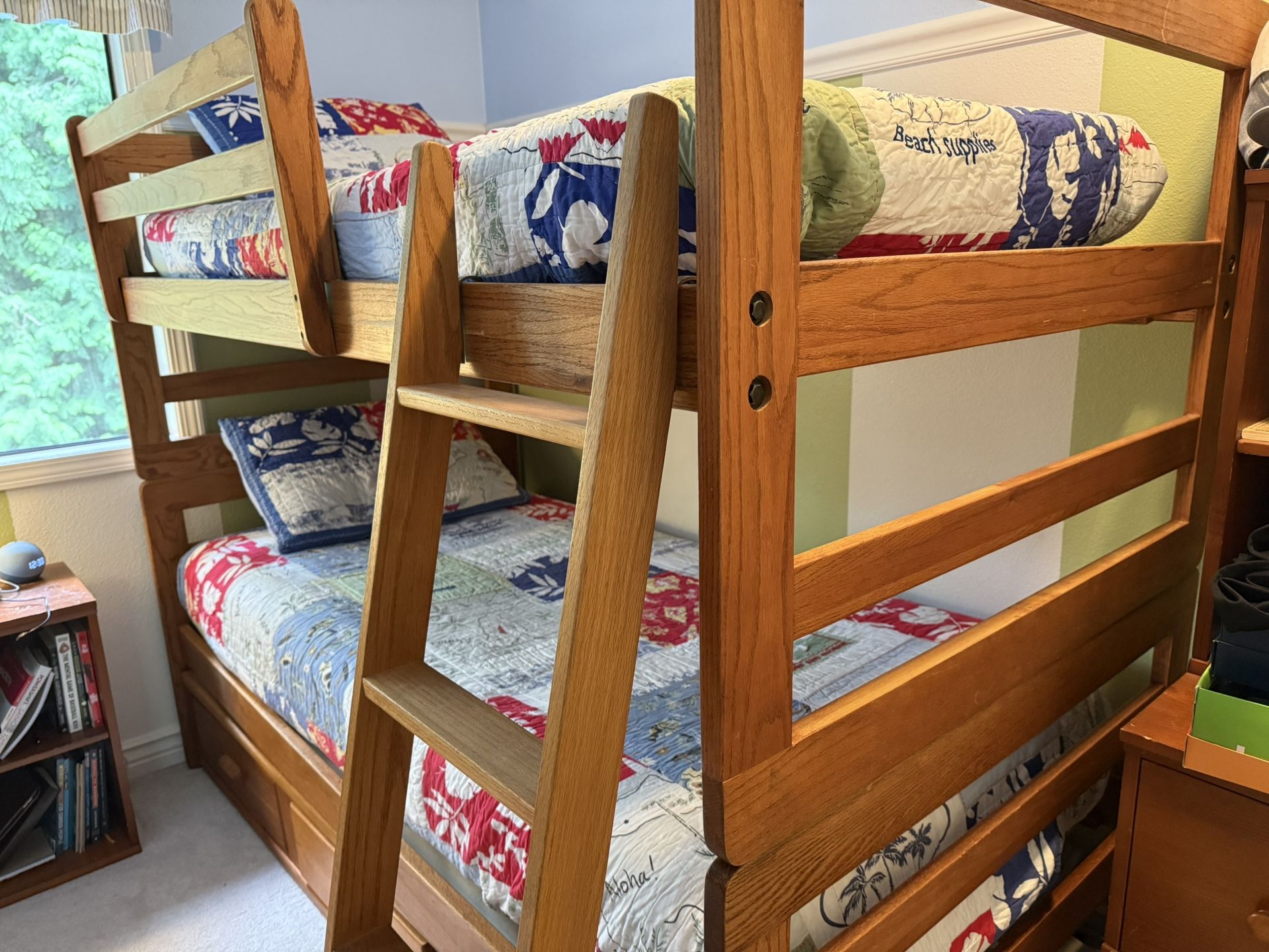 Twin Bunkbed With Three Drawers- Mattresses Included