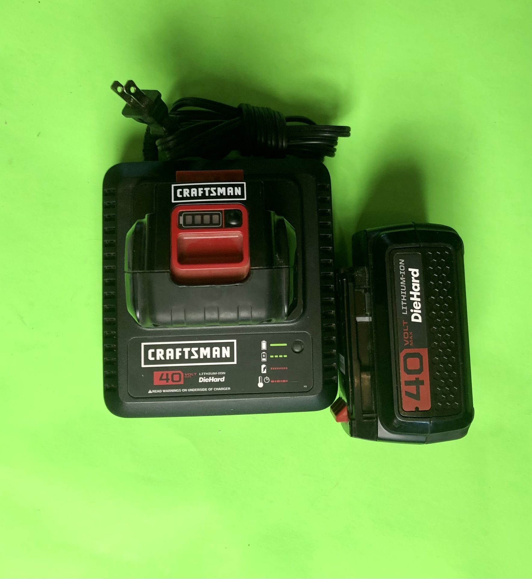 2 Craftsman 40v Lithium-Ion Batteries And Charger Set