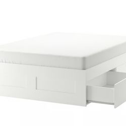 Queen bed frame with storage