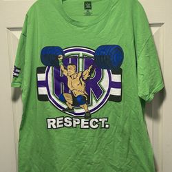 John Cena WWE Respect Never Give Up Earn It HJR Green T-Shirt Mens XL Cotton