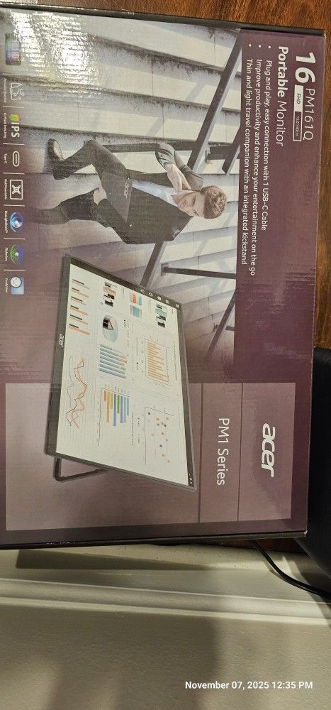 Acer PM161Q Portable Monitor - LNIB