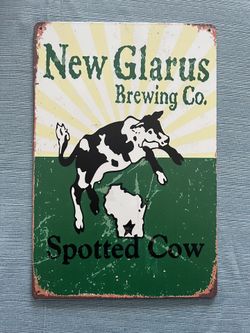 12” x 8” Spotted Cow Beer Tin Sign