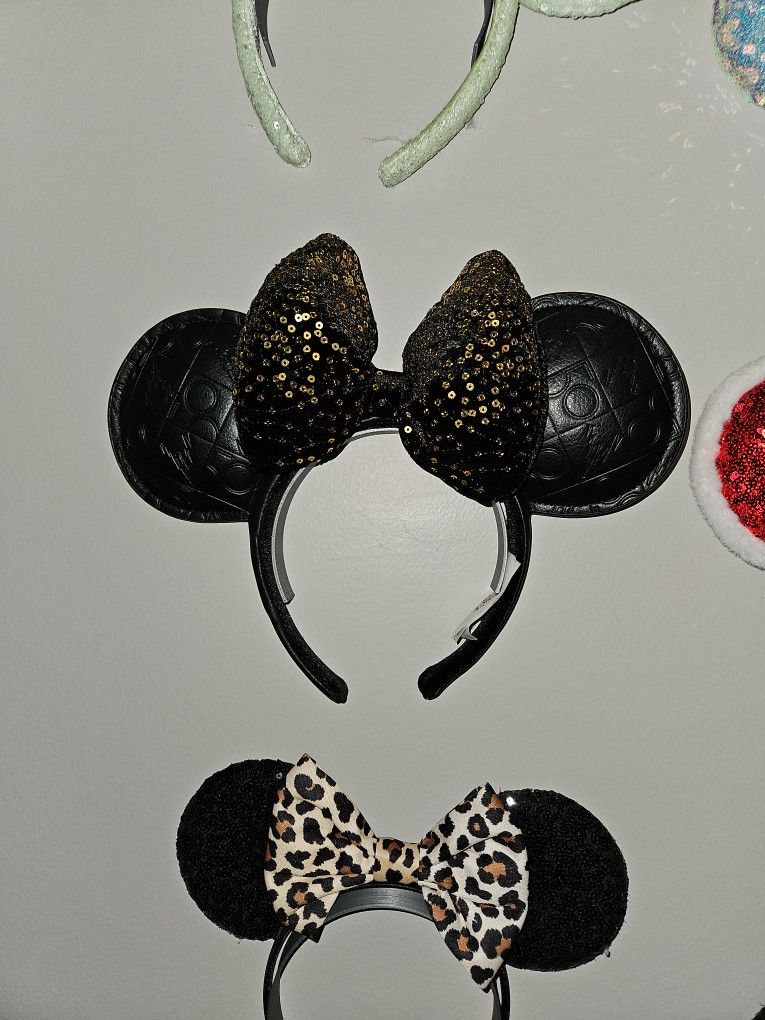 Black Faux Leather Mickey Ears