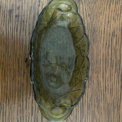 Vintage Green Glass Dish