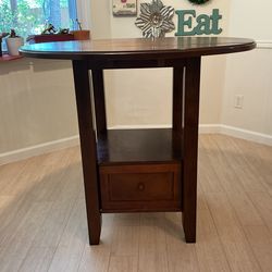 Brown Wood Circle Table