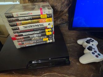 PS3 Slim Console Bundle. 10 Games 1 controller