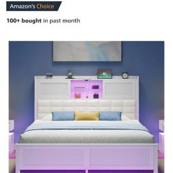 White Wood Full Size Bed Frame