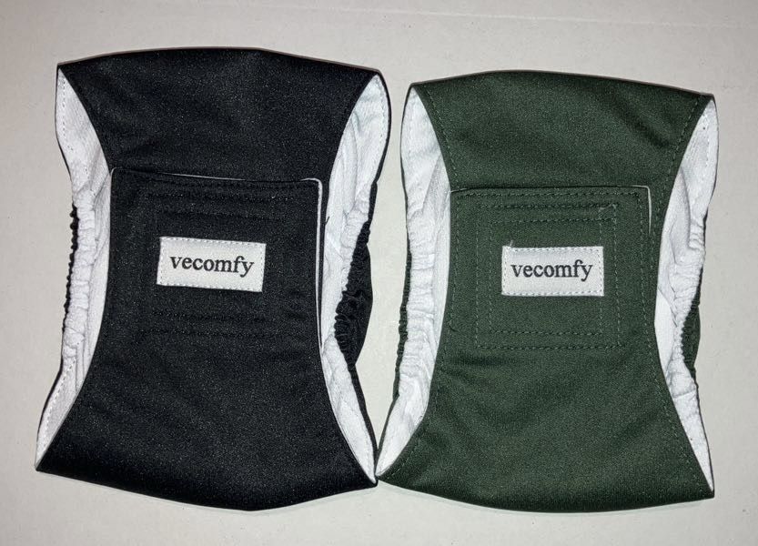 VECOMFY Male Dog Belly Bands 2 Small Reusable Diapers, Leakproof, Washable, New