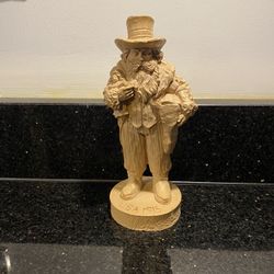 Vintage Wood World Virginia Santa Claus ST. NICHOLAS w/ “USA 1915” Engraving 8”