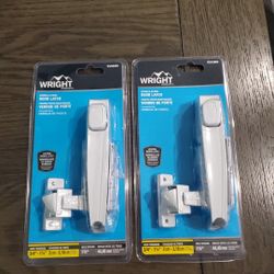 X2 Screen and Storm door handle with locking latch, White, Wright V333WH X2