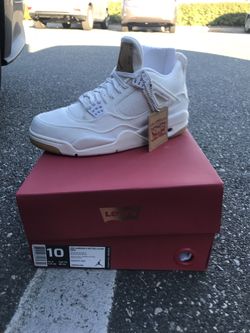 AJ4 LEVI X WHITE DENIM SIZE 10 DS WITH RECEIPT