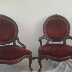 Vintage  Victorian  Chairs His  And Hers 
