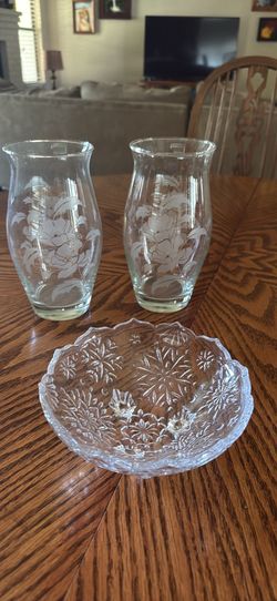 Pasabahce Turkish Glassware Vases and German Mikasa Candy Dish