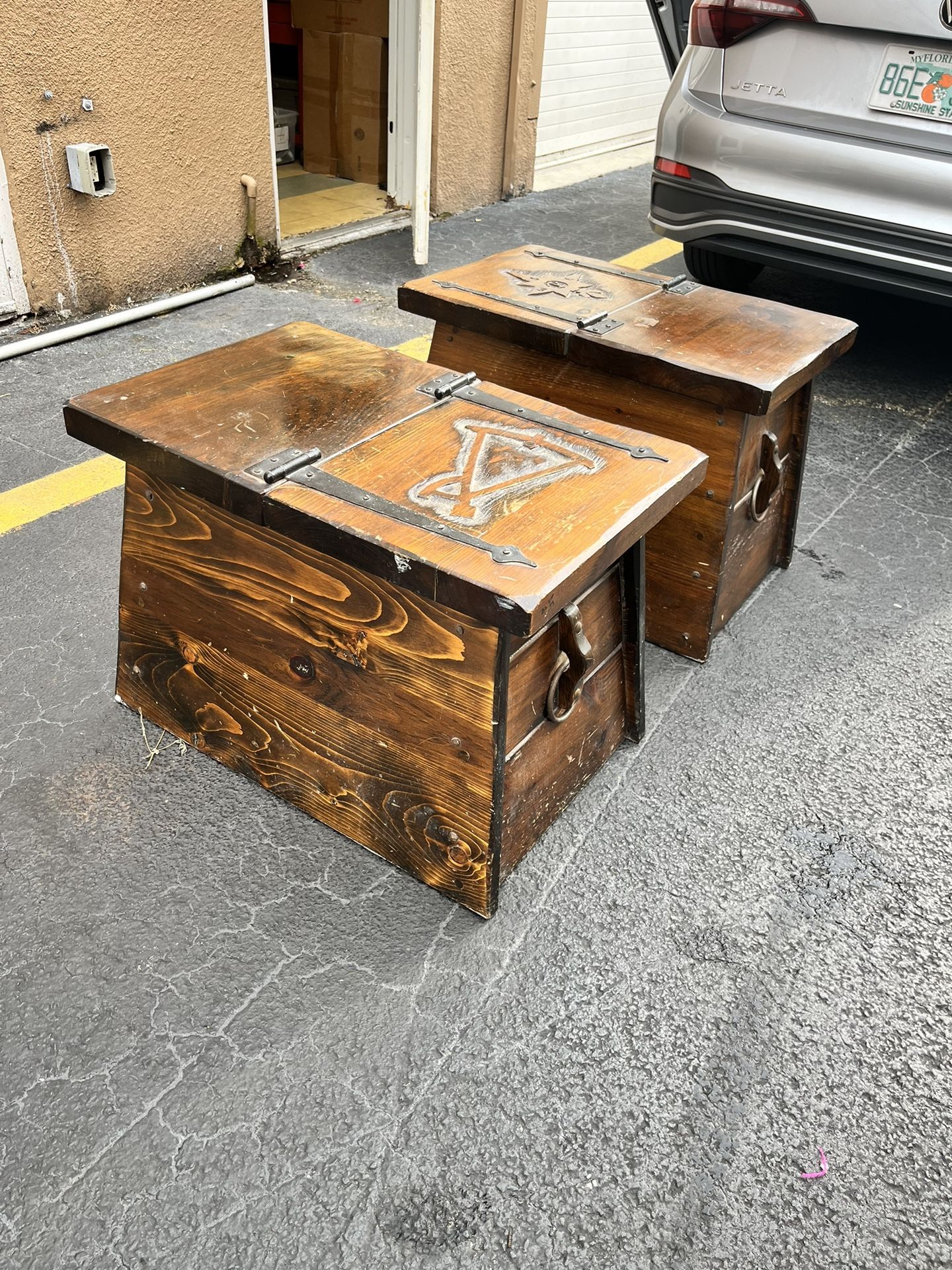 Antique captains chest by artist