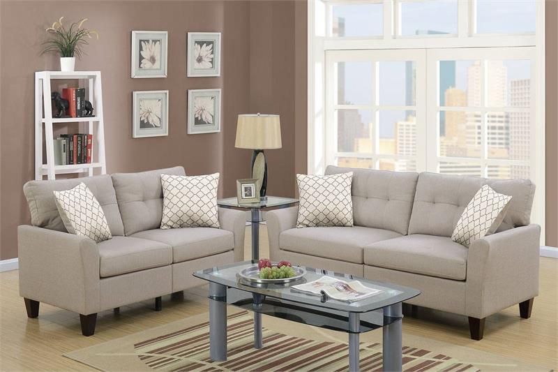 Sofa & Loveseat - Beige Color